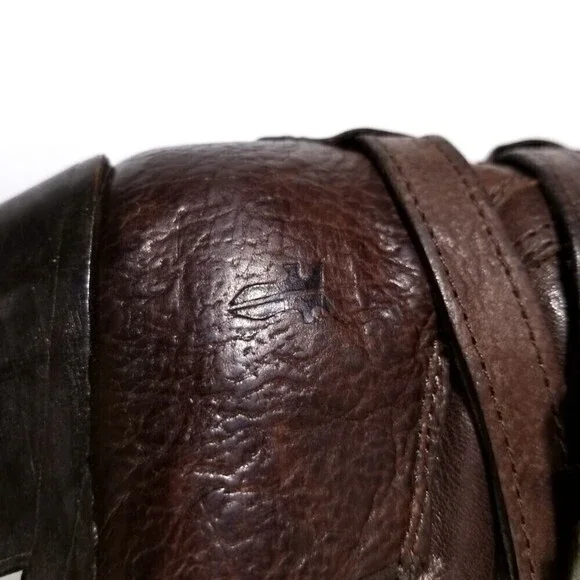 FRYE Jane Heritage Buckle Strap Knee High Western Riding Boots Horse Girl Brown - Picture 7 of 9